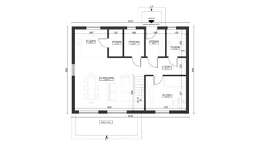 Projekt ERDOL 1 XL - Wersja prawa (salon po prawej stronie) - Schody w salonie - Rzut parteru
