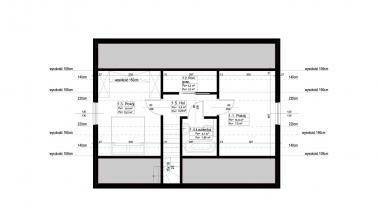 Projekt ERDOL 2 - Wersja prawa (salon po prawej stronie) - Adaptacja poddasza - przykładowa propozycja układu funkcjonalnego
