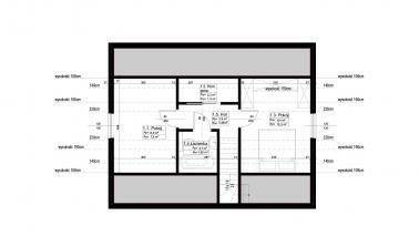 Projekt ERDOL 2 - Wersja lewa (salon po lewej stronie) - Adaptacja poddasza - przykładowa propozycja układu funkcjonalnego