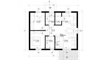 Projekt ERDOL 2 - Wersja lewa (salon po lewej stronie) - Rzut parteru