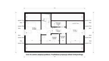 Projekt ERDOL 2 XL - Wersja lewa (salon po lewej stronie) - Adaptacja poddasza - przykładowa propozycja układu funkcjonalnego
