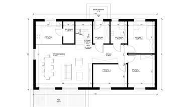Projekt ERDOL 3 XL - Wersja prawa (salon po prawej stronie) - Rzut parteru