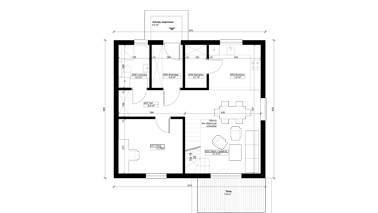 Projekt ERDOL 1 - Wersja lewa (salon po lewej stronie) - Rzut parteru