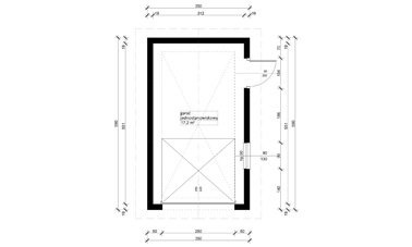 Garaż ERDOL G1 - Wersja prawa - Rzut