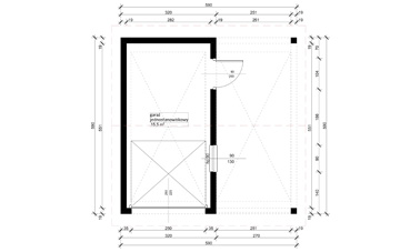 Garaż ERDOL G1W - Wersja prawa - Rzut
