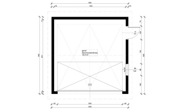 Garaż ERDOL G2 - Wersja prawa - Rzut