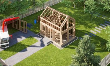 Projekt ERDOL Mini - Wizualizacja zmontowanej konstrukcji - Dach bez okapu